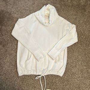 White cowl neck oversized sweat shirt